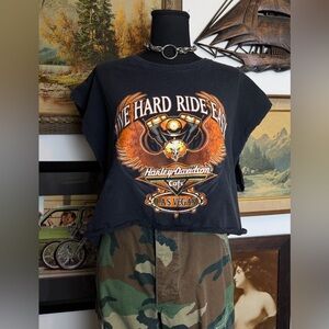 Vintage Y2K Harley-Davidson Sleeveless & Cropped T-Shirt Size S-XL
